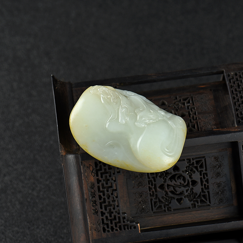 天然籽料和田青白玉老子出关吊坠-红掌柜