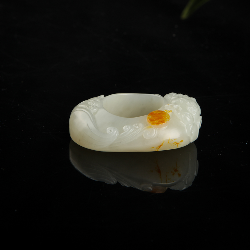 天然和田玉辰龙吊坠-红掌柜