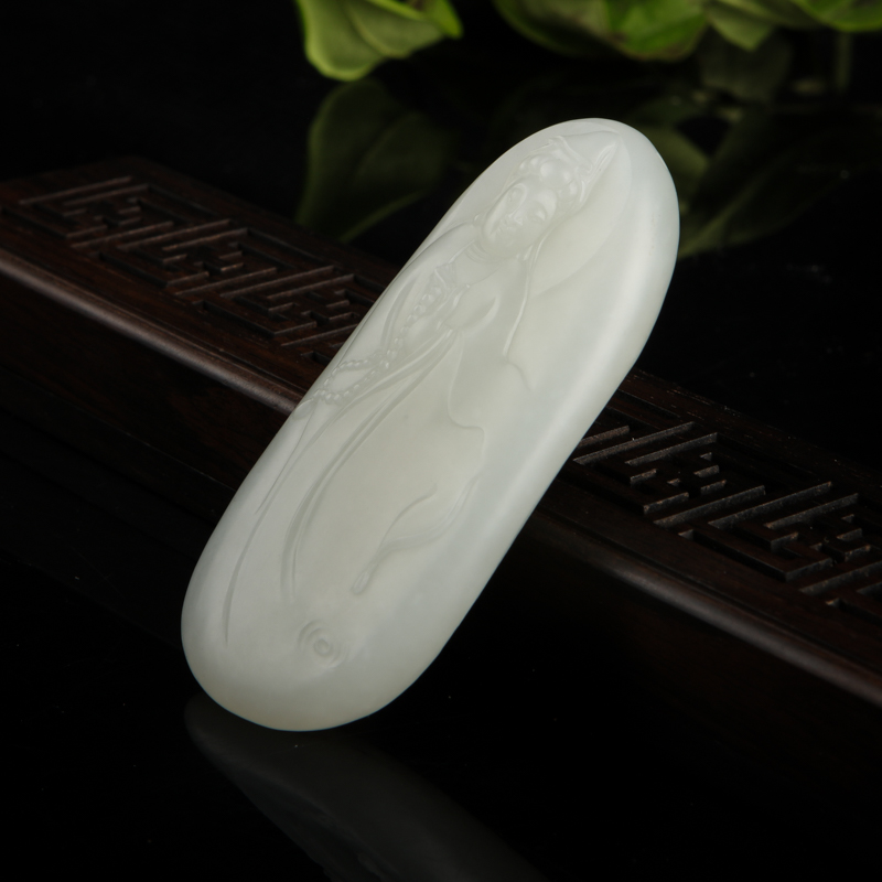 新疆和田白玉一品清廉吊坠-红掌柜