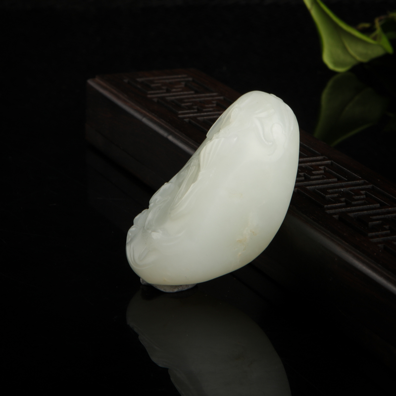 天然和田白玉一品清廉吊坠-红掌柜