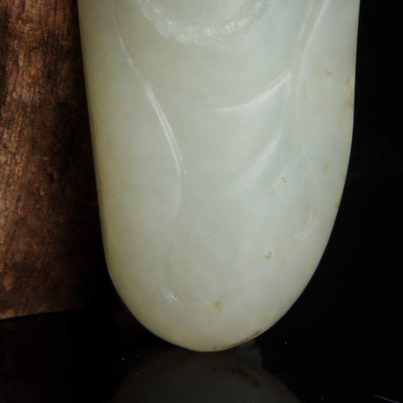 天然和田白玉佛吊坠-红掌柜