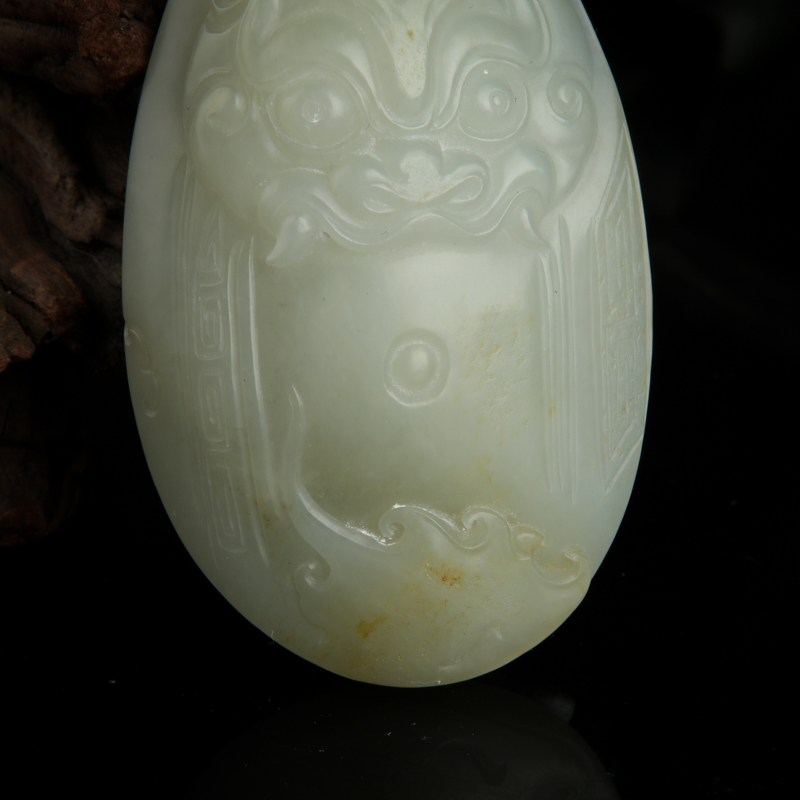 天然新疆和田玉籽料吊坠-红掌柜