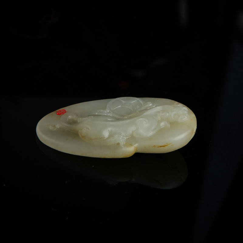 籽料俏色和田玉貔貅-红掌柜