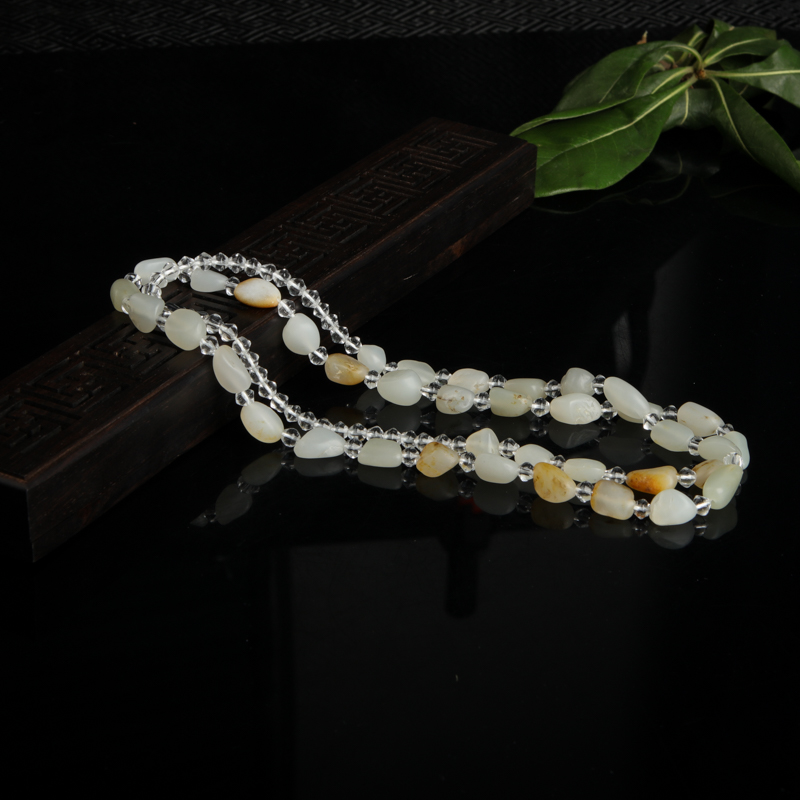 俏色和田玉随形项链-红掌柜