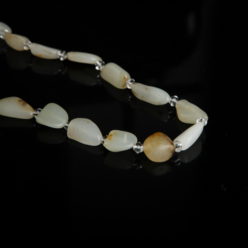 天然籽料俏色和田玉随形项链-红掌柜