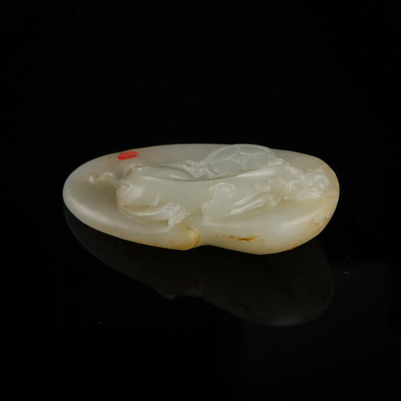 新疆和田青白玉貔貅吊坠-红掌柜