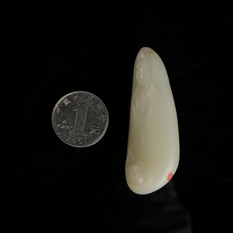 和田白玉吊坠-红掌柜