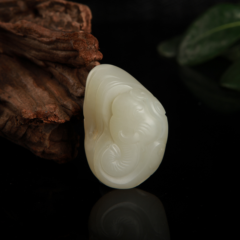 籽料和田白玉吉人天相吊坠-红掌柜