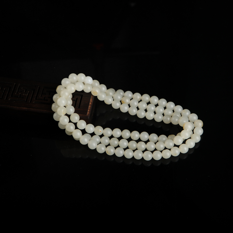 和田白玉108佛珠-红掌柜