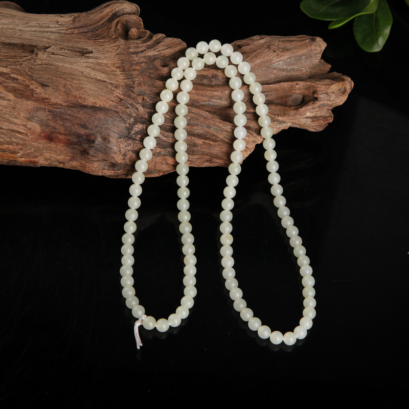 籽料和田白玉108佛珠-红掌柜