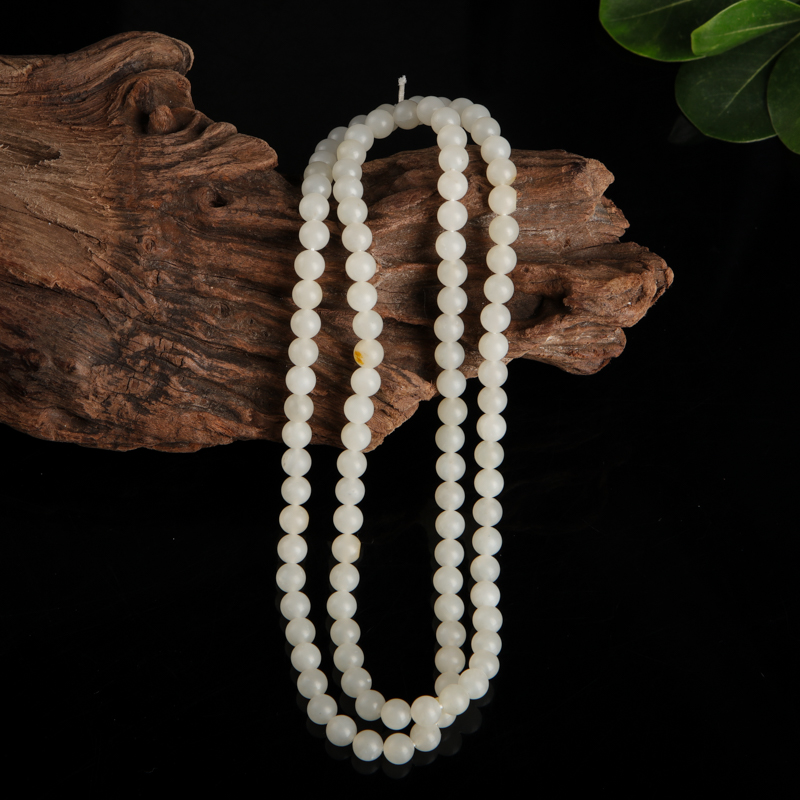 籽料和田白玉108佛珠-红掌柜