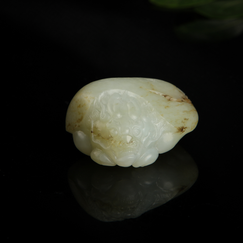 新疆天然籽料和田青白玉龙龟吊坠-红掌柜