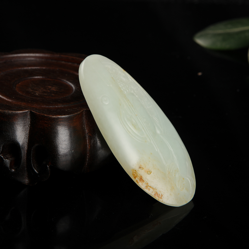 天然籽料和田青白玉一念之间吊坠-红掌柜