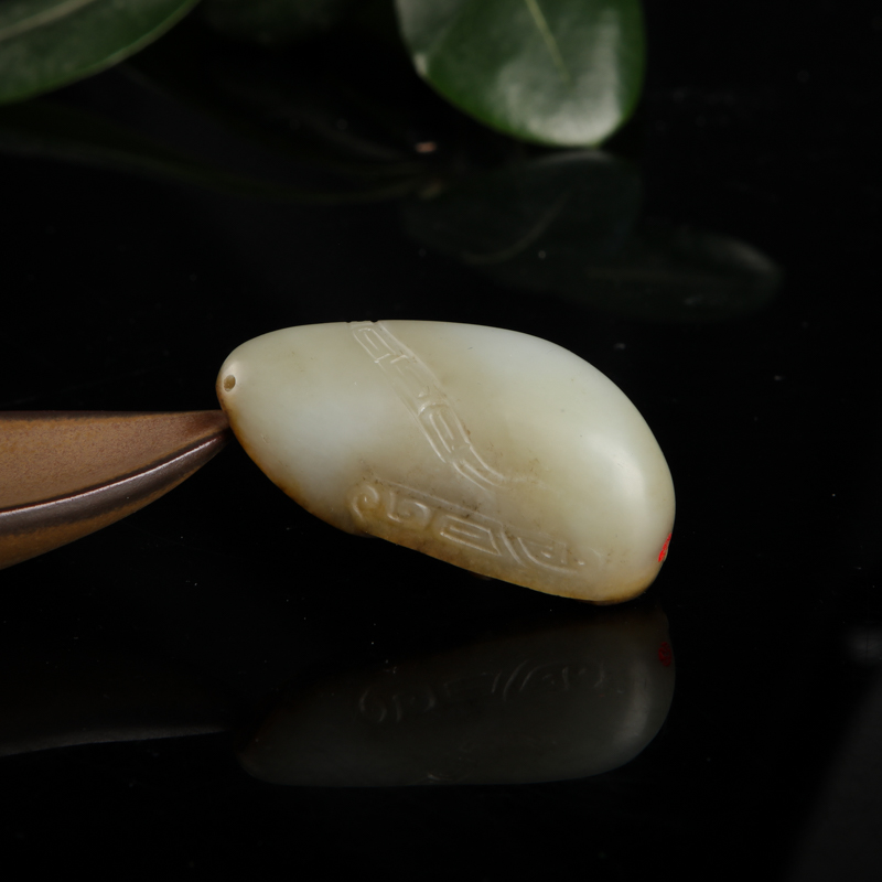 天然籽料俏色和田玉凤凰吊坠-红掌柜