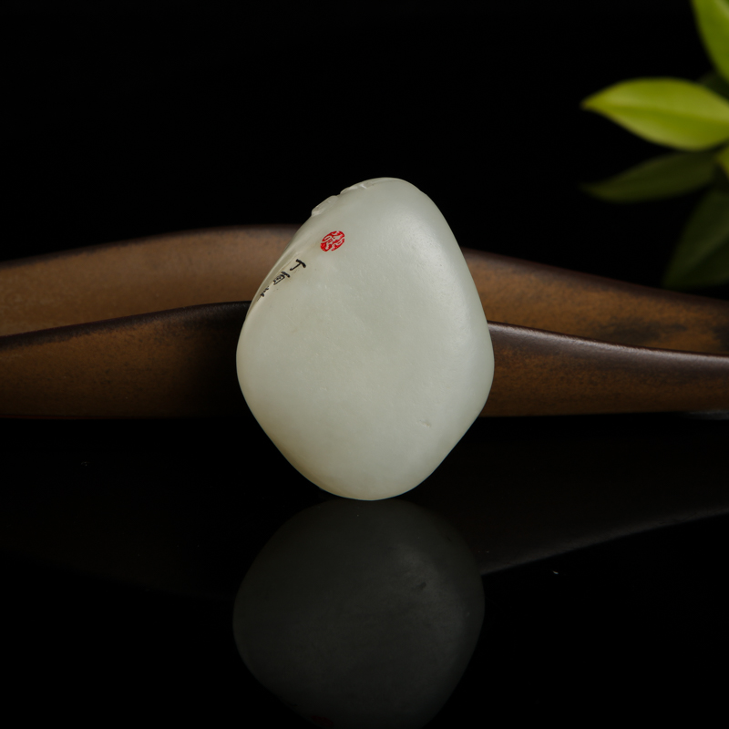 新疆籽料和田白玉财神吊坠-红掌柜