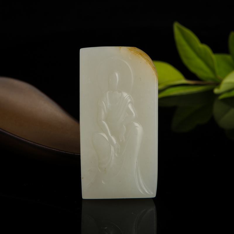 籽料和田白玉无相佛吊坠-红掌柜