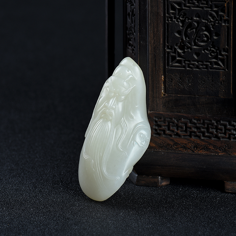 籽料和田玉关羽吊坠-红掌柜