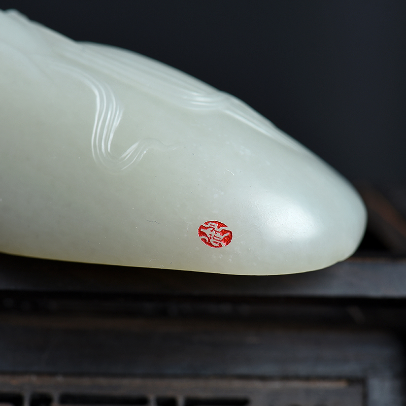 和田白玉吊坠-红掌柜