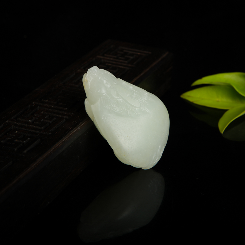 和田白玉龙龟吊坠-红掌柜