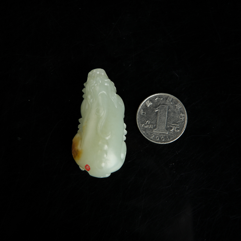 天然籽料和田玉貔貅吊坠-红掌柜