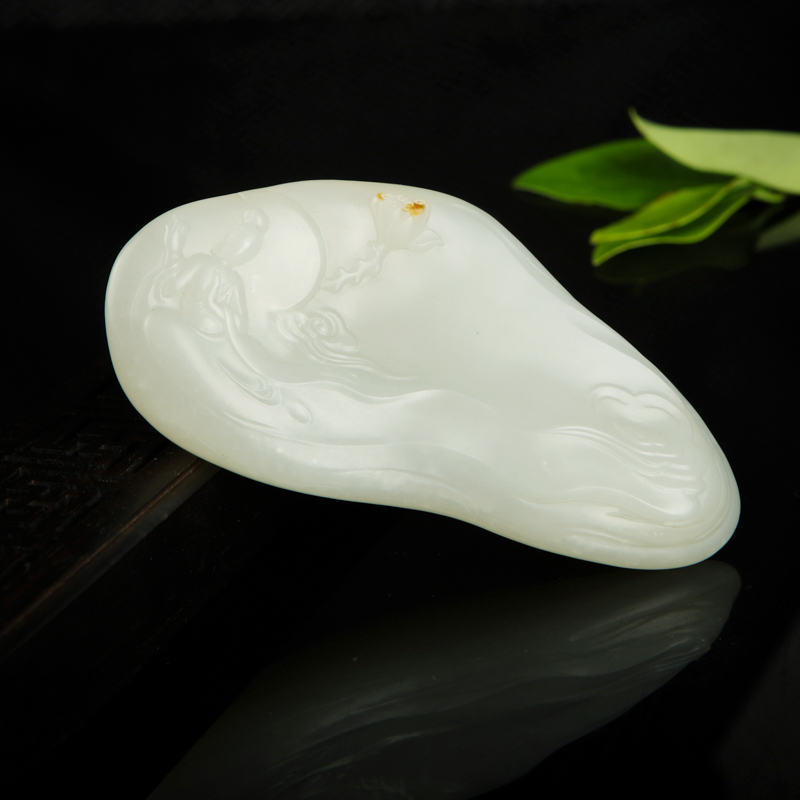 和田白玉仙女摆件-红掌柜