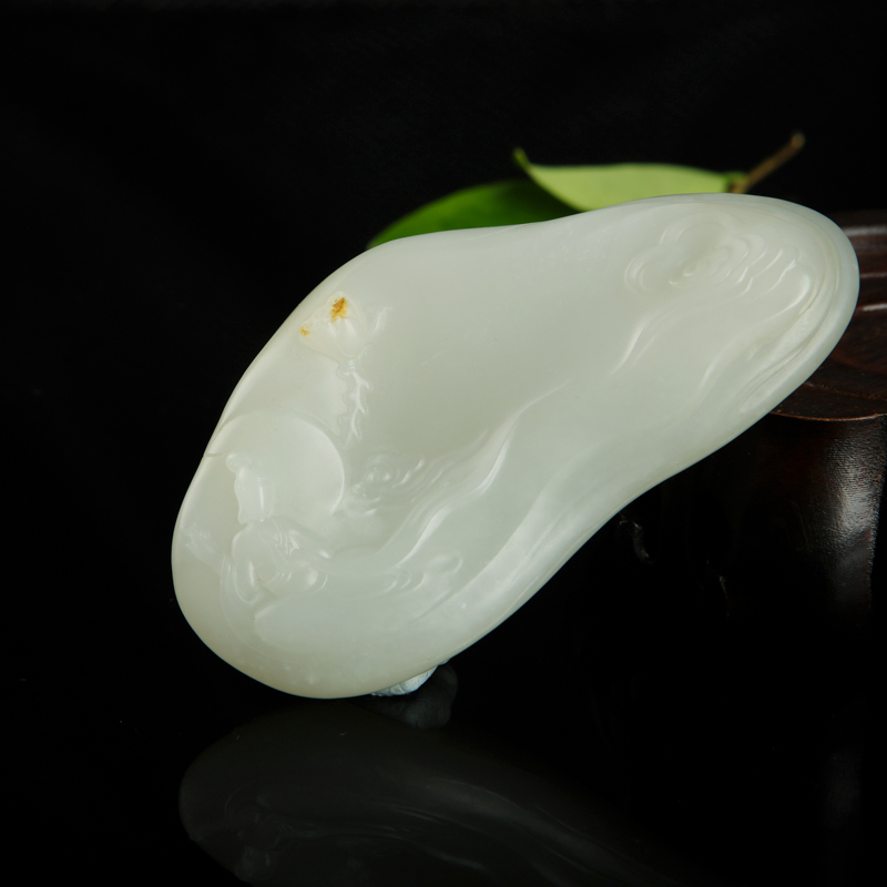 籽料和田白玉摆件-红掌柜