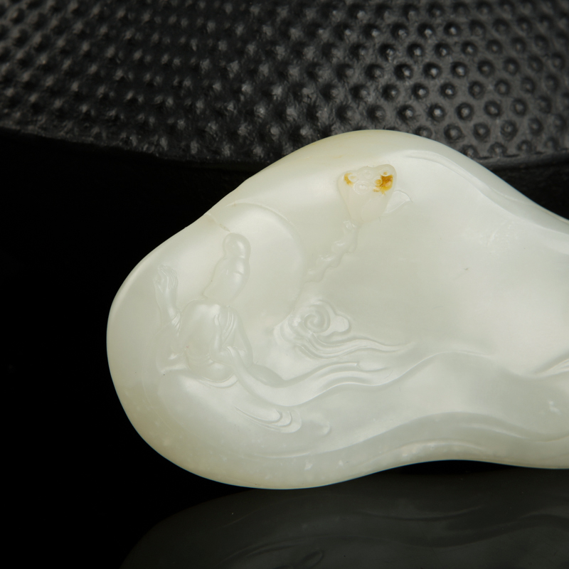 新疆籽料和田白玉仙女摆件-红掌柜