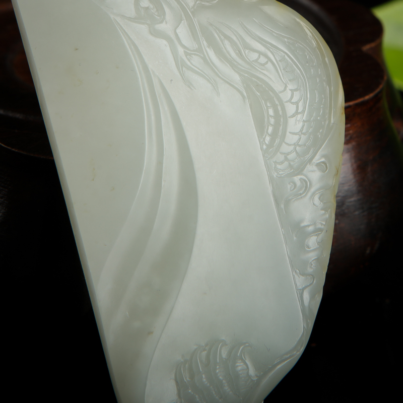 天然籽料和田白玉辰龙吊坠-红掌柜