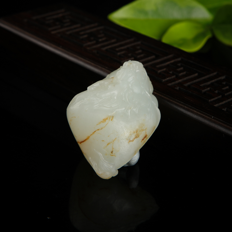 籽料和田羊脂白玉吊坠-红掌柜