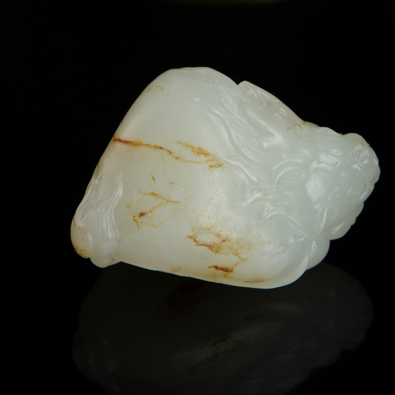 新疆籽料和田羊脂白玉龙龟吊坠-红掌柜