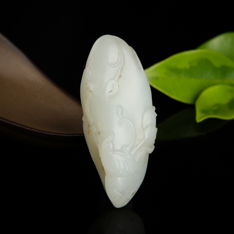 籽料和田白玉喜事连连吊坠-红掌柜