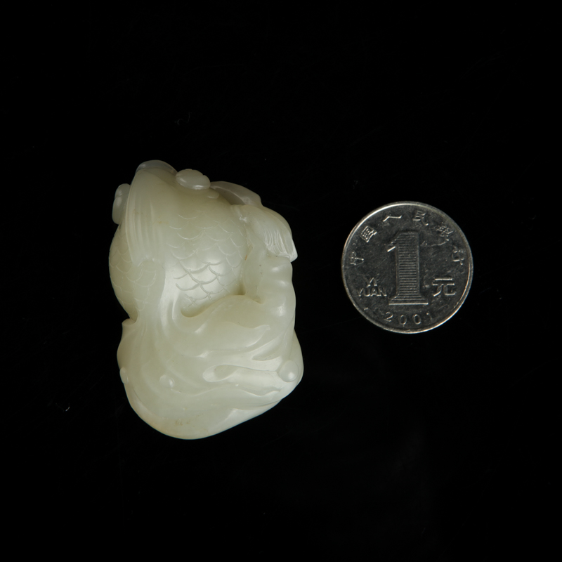 新疆和田白玉年年有余吊坠-红掌柜