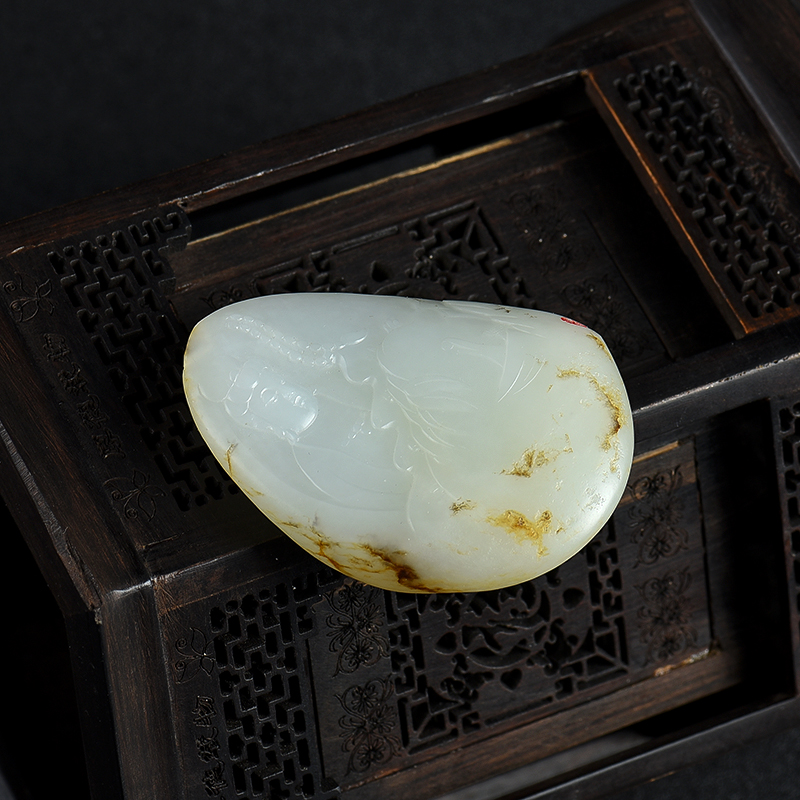 天然籽料和田白玉吊坠-红掌柜