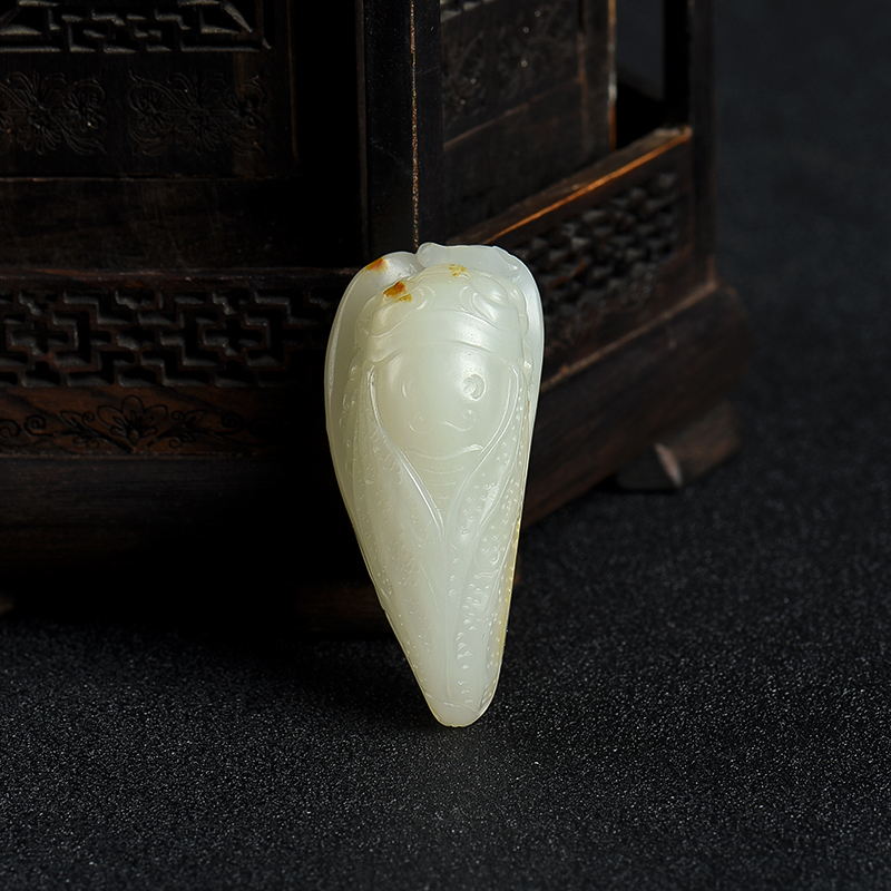 天然籽料和田白玉一鸣惊人吊坠-红掌柜