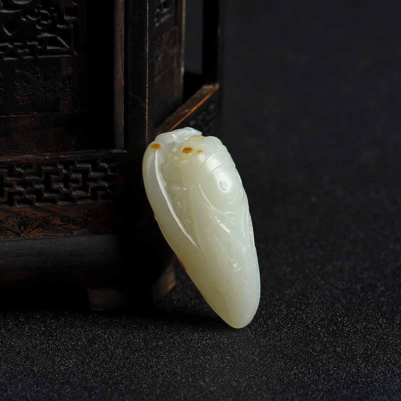 籽料和田白玉一鸣惊人吊坠-红掌柜