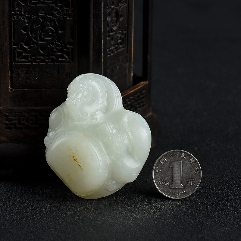 籽料和田白玉手把件-红掌柜