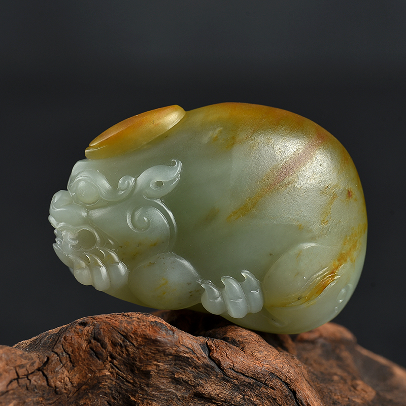 和田青玉貔貅吊坠-红掌柜