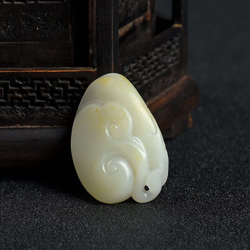 天然籽料和田玉如意吊坠-红掌柜