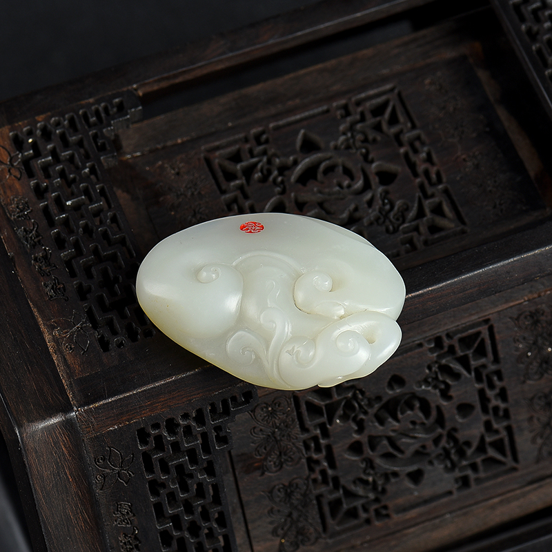 天然籽料和田白玉吊坠-红掌柜