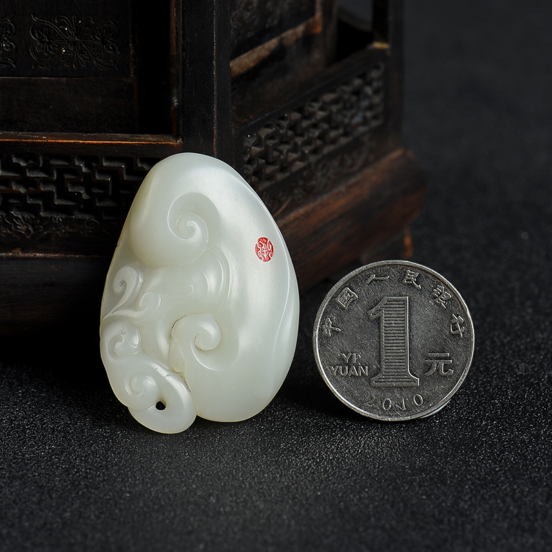 籽料和田白玉吊坠-红掌柜