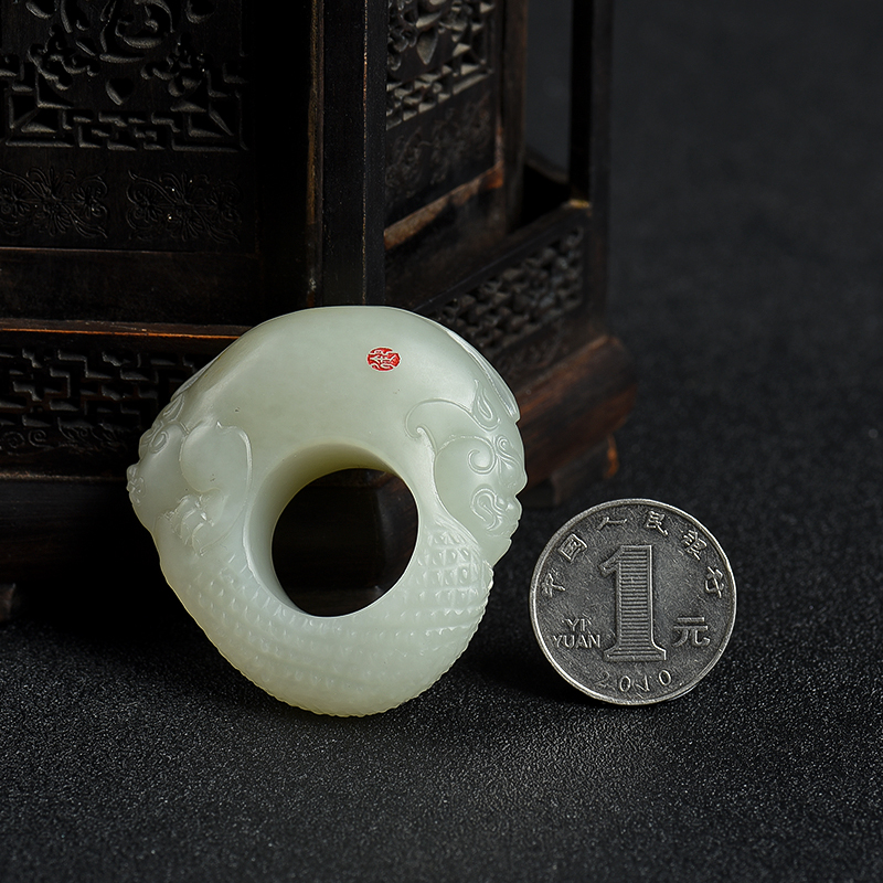 籽料和田白玉扳指-红掌柜