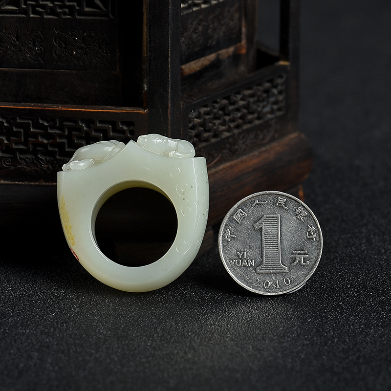 籽料和田白玉扳指-红掌柜