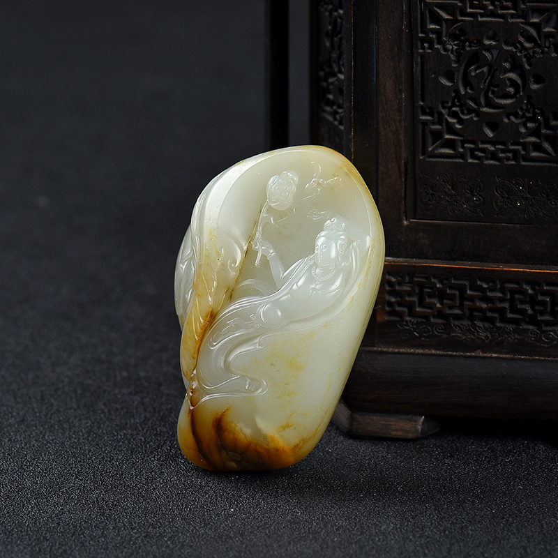 籽料和田玉观音吊坠-红掌柜