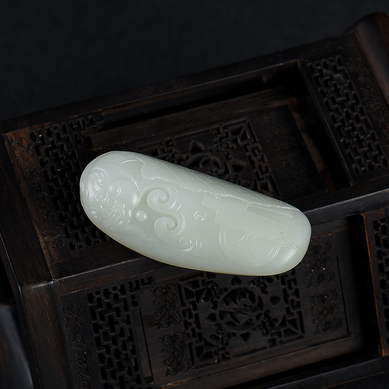 天然和田玉貔貅吊坠-红掌柜