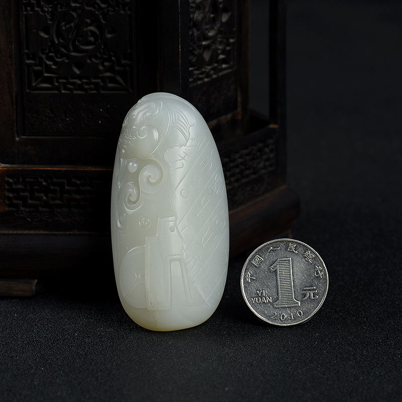 新疆天然和田玉貔貅吊坠-红掌柜