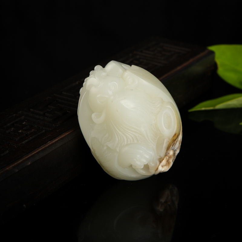 籽料和田白玉齐天大圣吊坠-红掌柜