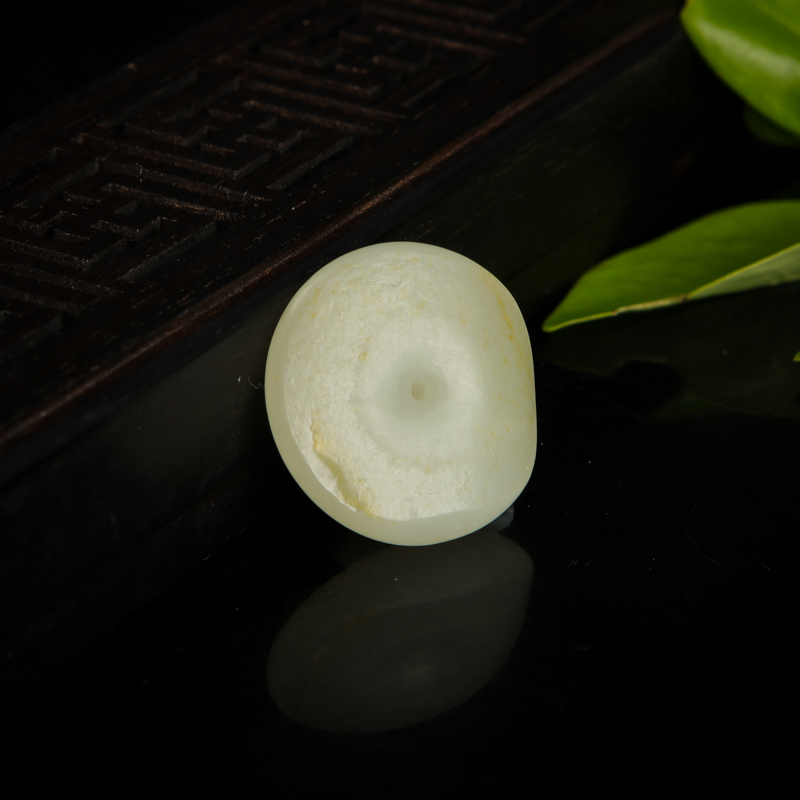 籽料和田青白玉平安扣吊坠-红掌柜