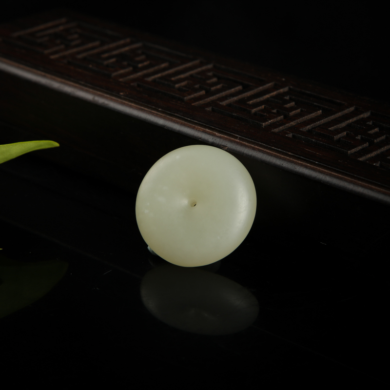 天然和田青白玉平安扣吊坠-红掌柜