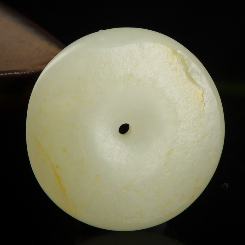 和田青白玉平安扣吊坠-红掌柜