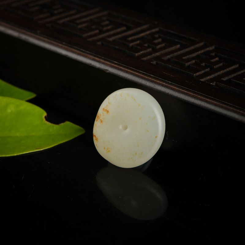 天然和田白玉平安扣吊坠-红掌柜